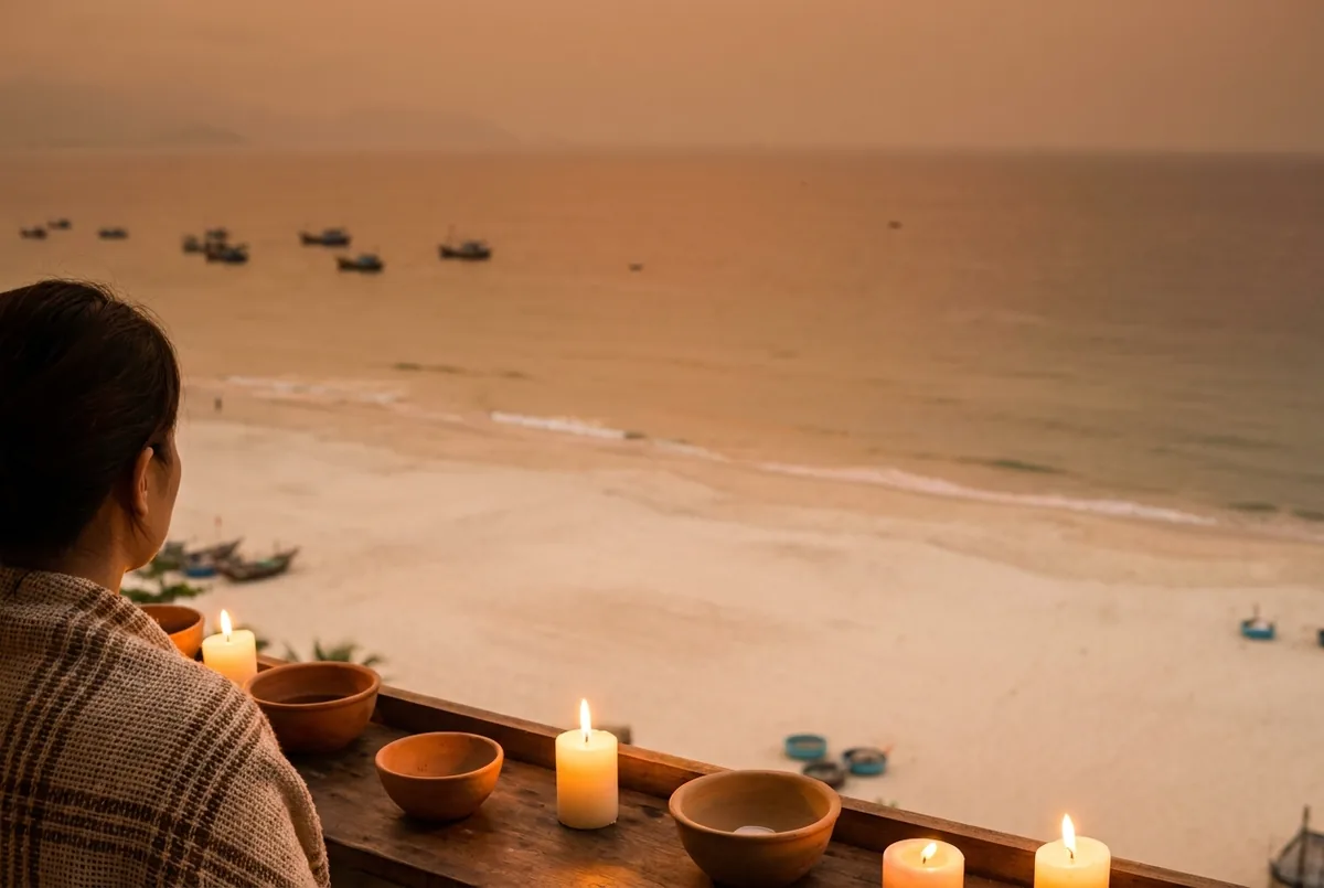 Пляж Дананга с высоты на пляже Ми-Кхе в Дананге
