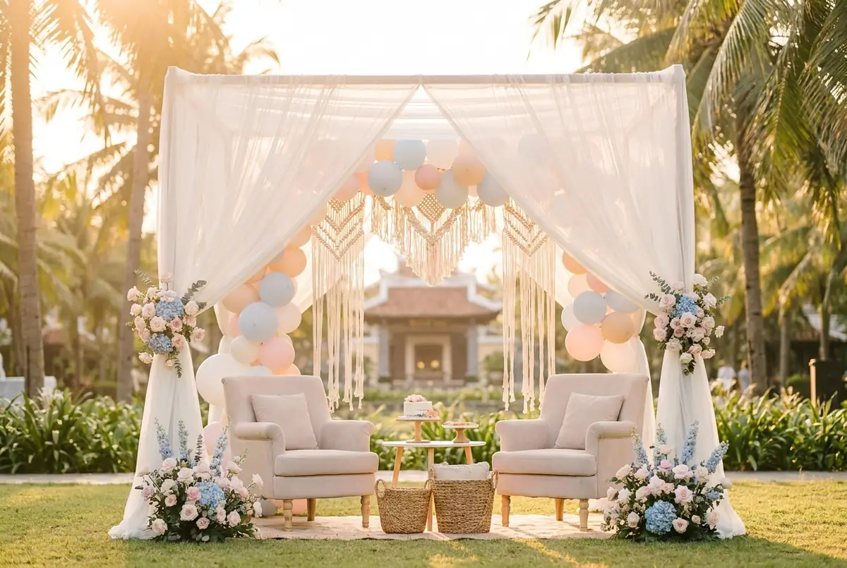 Фотозона baby shower в Дананге